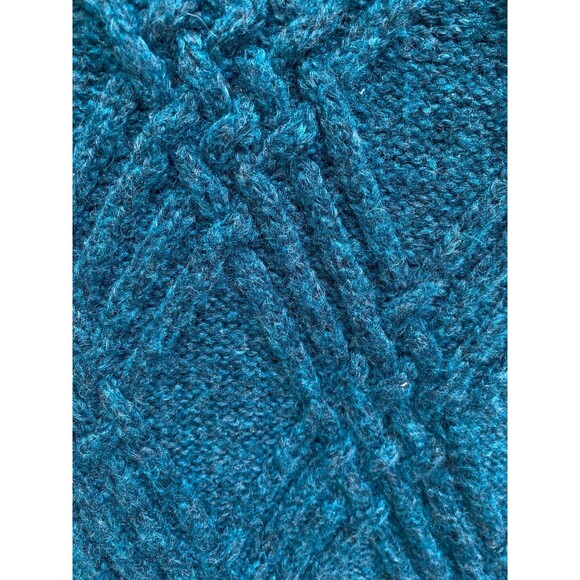 Soft Surroundings teal green Argyle knit oversized tunic sweater Women's size S - Picture 5 of 7